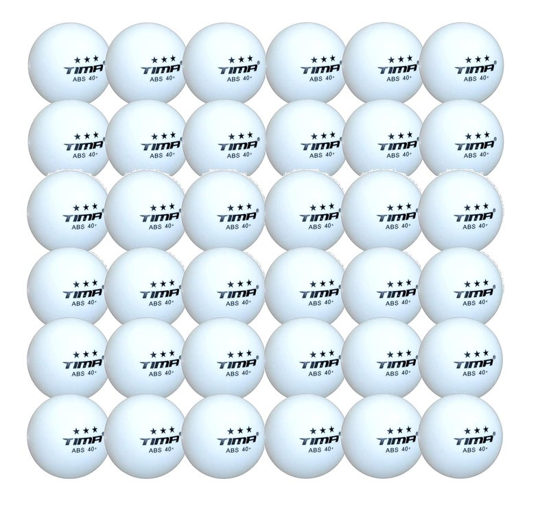TIMA Table Tennis Balls - White 38mm Official Weight Three Star Professional Balls - 36 Pack - Image 1