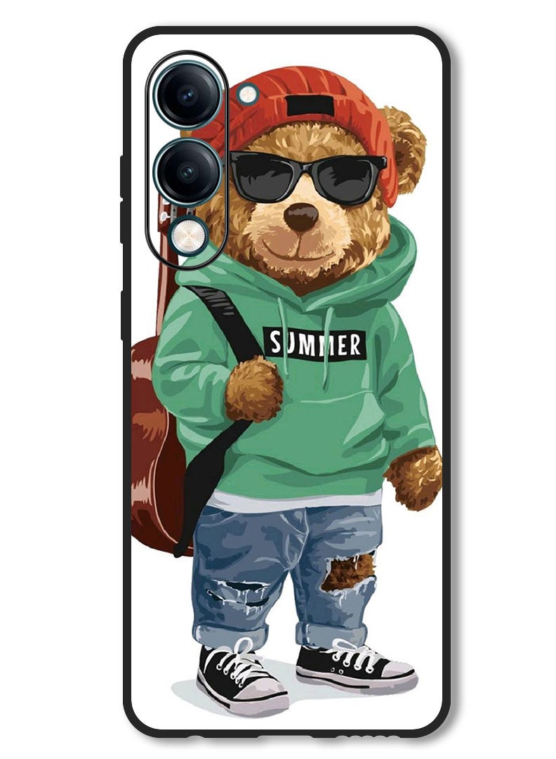 Theodor Case Compatible with Vivo Y29s Protection Shockproof Bumper Cover Musician Bear - Image 1
