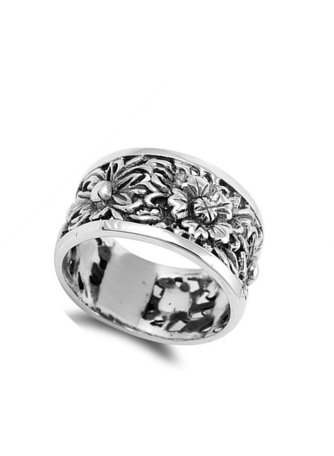 Sac Silver Women'S Flower Fashion Sunflower Ring New .925 Sterling Silver Band Size 8 - Image 3
