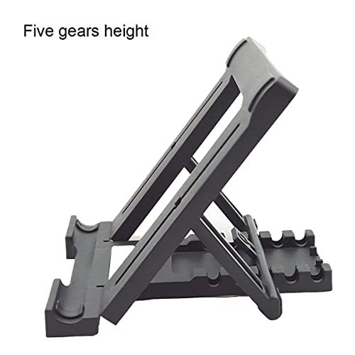 KACA Portable Tabletop Tablet Stand Mobile Holder, Desktop Stand, Cradle, Dock for iPad, Smartphone, Kindle, E-Reader, Fully Foldable, Adjustable Angle, Black - Image 2
