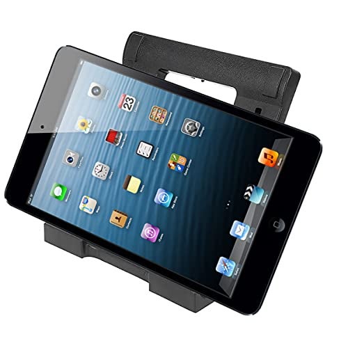 KACA Portable Tabletop Tablet Stand Mobile Holder, Desktop Stand, Cradle, Dock for iPad, Smartphone, Kindle, E-Reader, Fully Foldable, Adjustable Angle, Black - Image 4