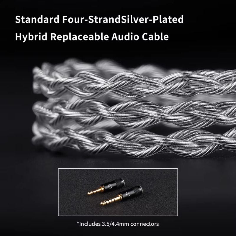 TRN Shell Quad-Driver Hybrid In-Ear Headphones, Dynamic Driver + Planar, Triple Dynamic Plus Planar Acoustic Architecture, With Mic - Image 2