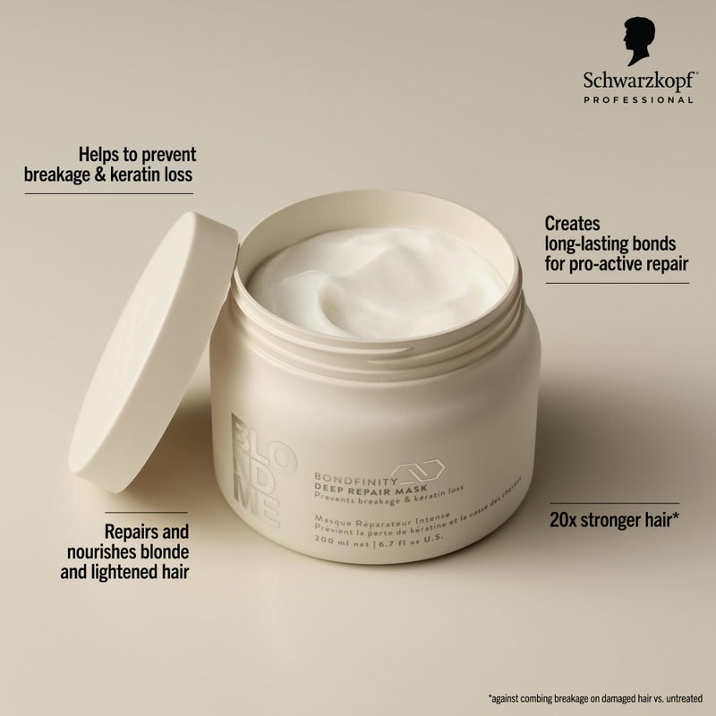 BlondMe Bondfinity Deep Repair Mask for Blonde Hair, 16.9 Fl Oz | Intensive Hair Treatment | Strengthens, Repairs, & Prevents Breakage|For Blonde, Lightened, & Grey Hair - Image 2