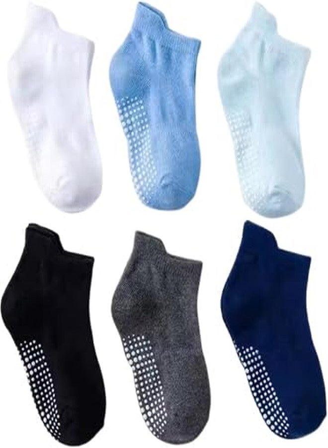 Closecret Non Slip Grip Ankle Baby Socks 6 Pack for Toddler Boys and Girls Kids,Infant Cute Cotton Baby Socks (4-5 Year ankle skid 6 B) - Image 1