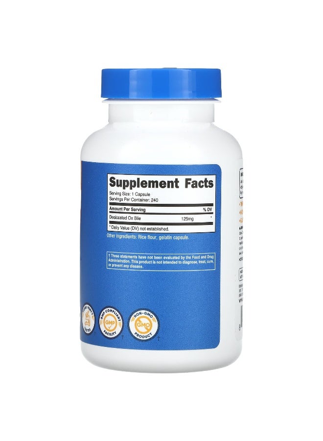 Nutricost, Ox Bile , 125 mg , 240 Capsules - Image 2
