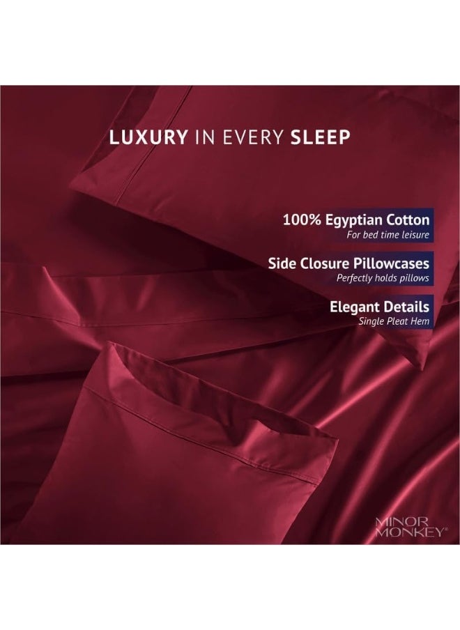 Generic Minor Monkey Egyptian Cotton Sheets 1000 Thread Count Bed Sheets 4 PC Solid Bed Sheet Set True Luxury Hotel Sheets Quality Fits Up to 17 Inches Deep Pocket Cal King Cotton Sheets  - Image 5
