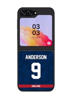 Cover for Samsung Galaxy Z Flip5 Case, Rugged Black Slim fit Flexible Thin Protective Phone Cases - Player Name - James Anderson, Jersey Number- 9