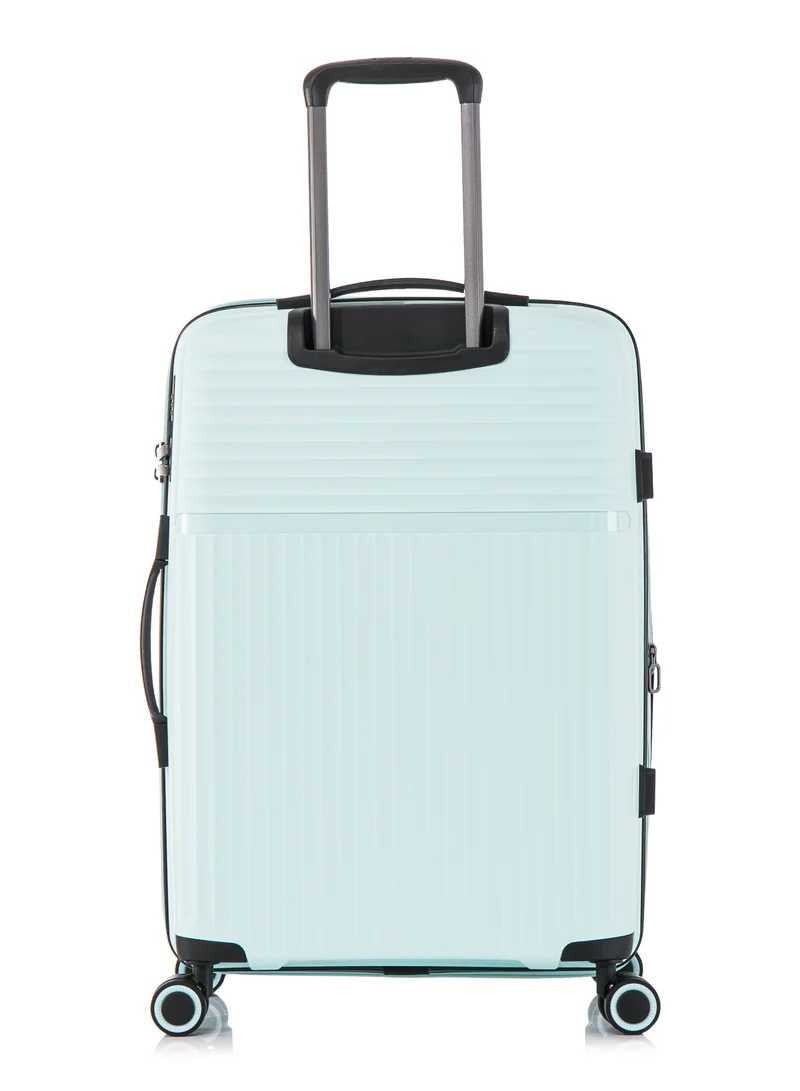 CABINPRO 24 Light Weight PP Fashion Trolley Luggage Expandable Hard Case Medium Checked Suitcase with Safe Zipper and 4 Quite 360° Double Spinner Wheels CP002 Mint  | Best Price UAE
