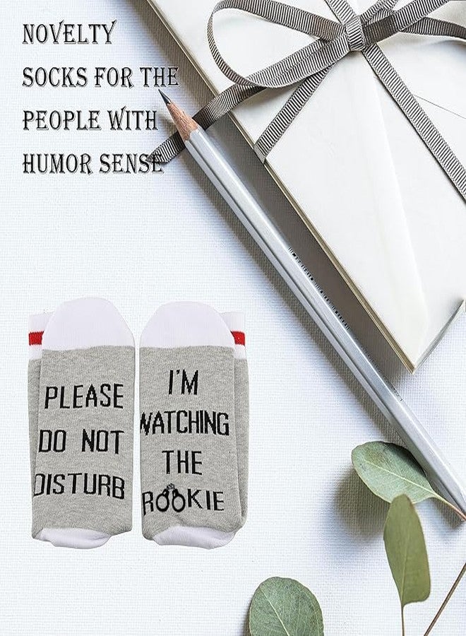 GJTIM 2 Pairs Crime Drama TV Show Inspired Gift Do Not Disturb I’m Watching Comedy Show Socks TV Show Birthday Gift for Women (Watching R) - Image 4