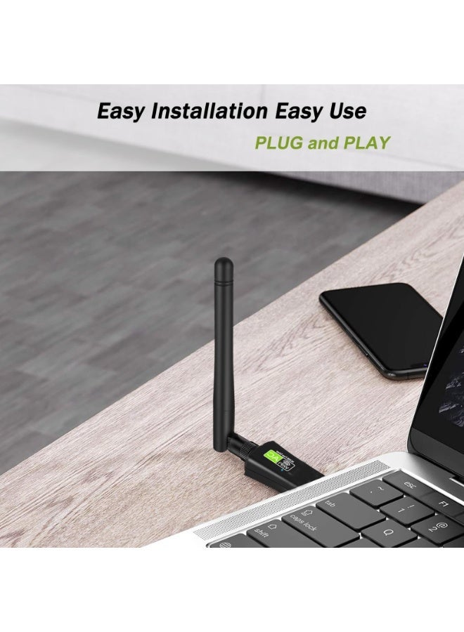 Chabeia USB WiFi Adapter for Destop PC/Laptop,AC600 Dual Band 5GHz/2.4GHz WiFi Dongle with 5dBi Antenna, 802.11ac Wireless Network Card for Windows, CD-Free and Plug & Play - Image 4