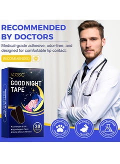 VOGSIG 30 Patches Good Night Tape Mouth Tape Sleep Strips Soft and Comfortable Gentle and Secure Adhesive Sleep Mouth Tape Anti Snoring Less Mouth Breathing Odour Free Sleep Strips Mouth Tape  - Image 5