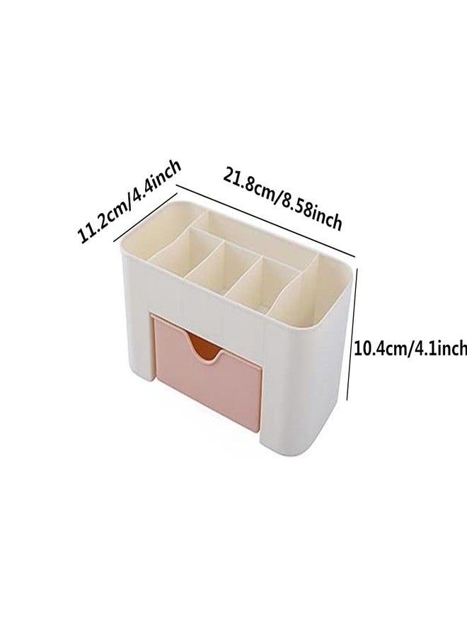Jilukibo Large Capacity Makeup Organizer for Bathroom Bedroom, Cosmetic Storage Box with Drawers, Desktop Makeup Container for Jewelry Lipstick Skin Care (Pink) - Image 2