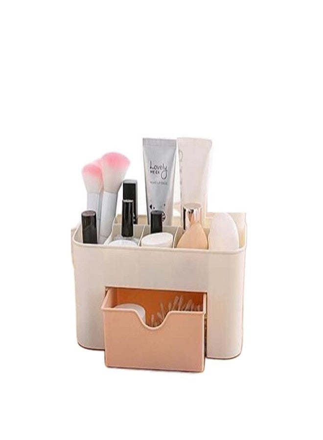 Jilukibo Large Capacity Makeup Organizer for Bathroom Bedroom, Cosmetic Storage Box with Drawers, Desktop Makeup Container for Jewelry Lipstick Skin Care (Pink) - Image 1