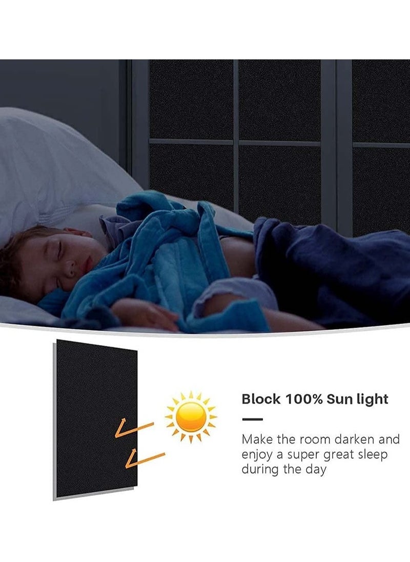 Privacy Window Film Blackout Self Adhensive Glass Opaque No Glue Static Cling Sticker for Office Day Sleep Bathroom Living Room and Kitchen Anti UV 45 * 100cm - Image 2