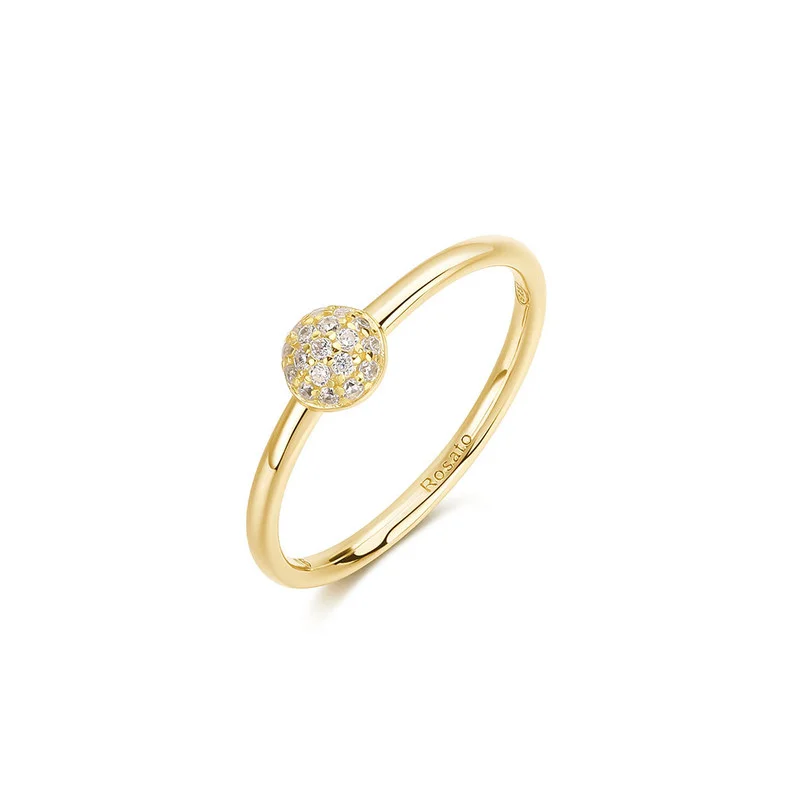 ROSATO Bianca Gold Ring with White Cubic Zirconia for Women's