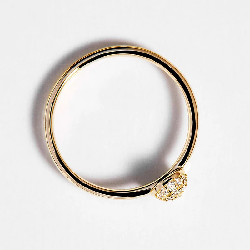 ROSATO Bianca Gold Ring with White Cubic Zirconia for Women's