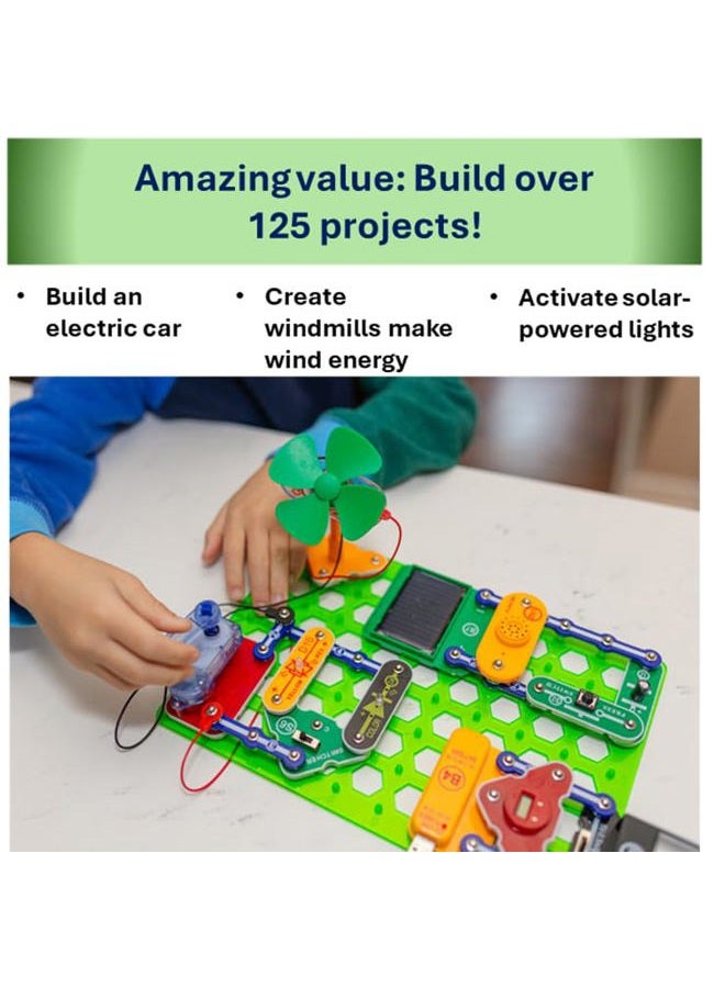Snap Circuits Green Energy Electronics Exploration Kit | Over 125 Exciting STEM Projects | Full Color Project Manual | 45+ Snap Circuits Parts | STEM Educational Toys for Kids 8+ - Image 3