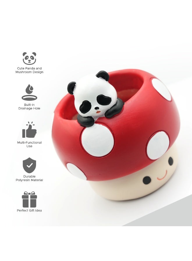 BERAM Mushroom Flower Pot, Decorative Succulent Planter for Indoor Plants, Cute Mushroom Plant Pot for Desk, Windowsill, Fairy Garden & Home Décor - Image 4