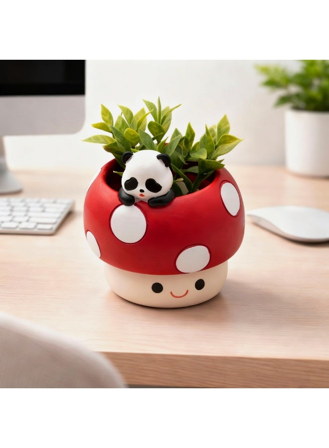 BERAM Mushroom Flower Pot, Decorative Succulent Planter for Indoor Plants, Cute Mushroom Plant Pot for Desk, Windowsill, Fairy Garden & Home Décor - Image 3