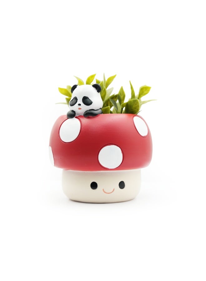 BERAM Mushroom Flower Pot, Decorative Succulent Planter for Indoor Plants, Cute Mushroom Plant Pot for Desk, Windowsill, Fairy Garden & Home Décor - Image 1