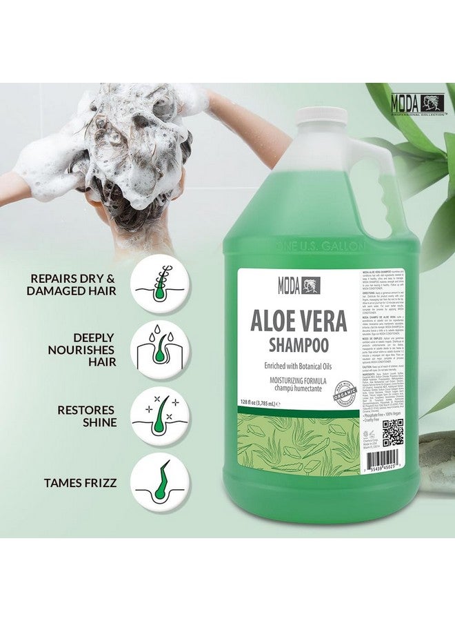 MODA - Moisturizing Shampoo for All Hair Types, Aloe Vera, 128 Oz, Professional - Deeply Cleanses and Conditions, Strengthens, Restores and Shine your Hair - Image 5
