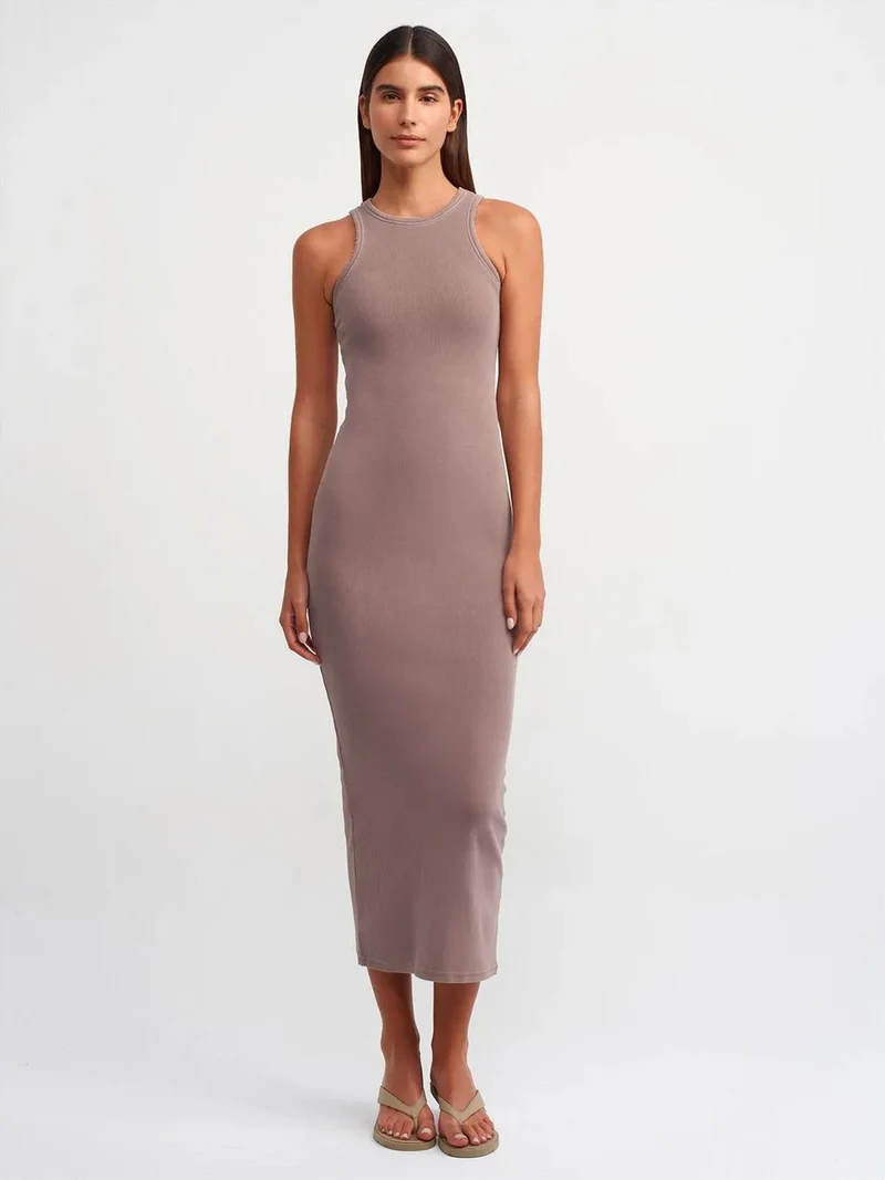 ديلفين DILVIN Ribbed Bodycon Maxi Dress