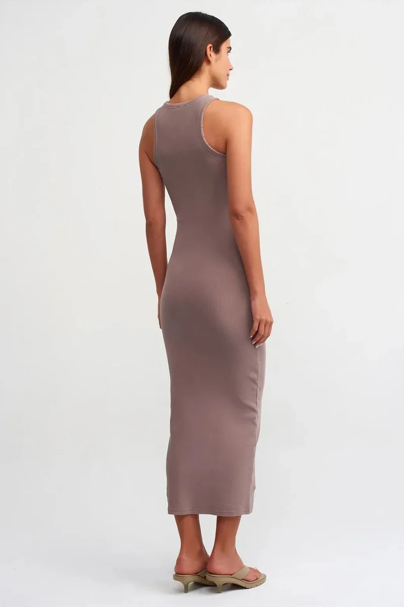 Dilvin Mauve Purple DILVIN Ribbed Bodycon Maxi Dress for Women | Best Price UAE