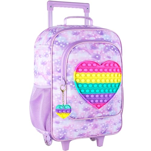 GXTVO Kids Luggage with Wheels for Girls, Cute Love Rolling Carry on Suitcase for Toddler Children - Image 1