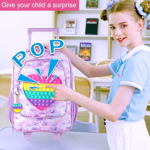 GXTVO Kids Luggage with Wheels for Girls, Cute Love Rolling Carry on Suitcase for Toddler Children - Image 3