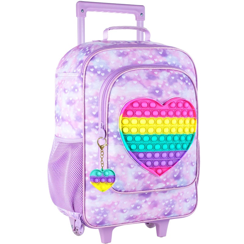 GXTVO Kids Luggage with Wheels for Girls, Cute Love Rolling Carry on Suitcase for Toddler Children - Image 2