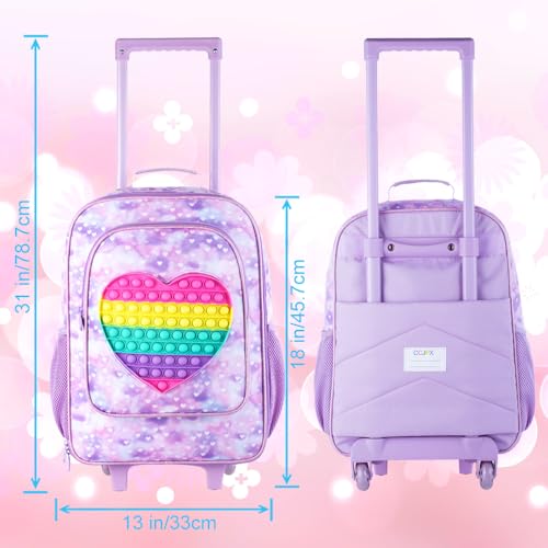 GXTVO Kids Luggage with Wheels for Girls, Cute Love Rolling Carry on Suitcase for Toddler Children - Image 4