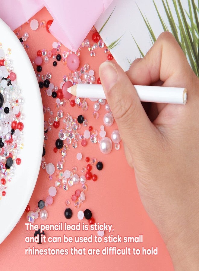 ASTARON 50g Mix Flat Back Pearls and Rhinestones for Crafts Mixed Size 3mm-10mm Flat Back Rhinestones for Crafts Flatback Pearls for DIY Tumblers Mugs Nail Art Shoes Clothes (Red Black Series) - Image 5