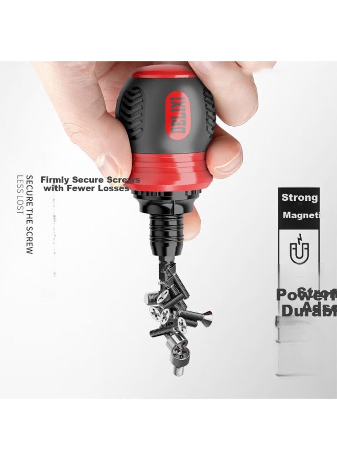 Delixi Delisai Ratchet Screwdriver Set Household Double-headed Multi-function Irregular Plum Cross One-word Two-use Telescopic - Image 3