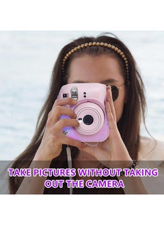 O Ozone Protective Camera Case for Fujifilm Instax Mini 12 Instant Camera |PU Leather Camera Cover with Adjustable Shoulder Strap - iridescent pink  - Image 5