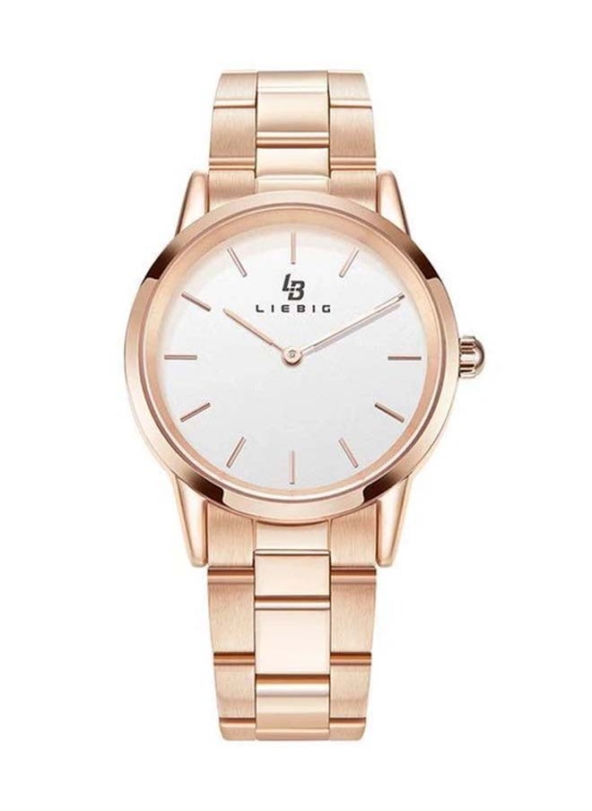 Analog Round Waterproof Wrist Watch With Metal L2009WTM