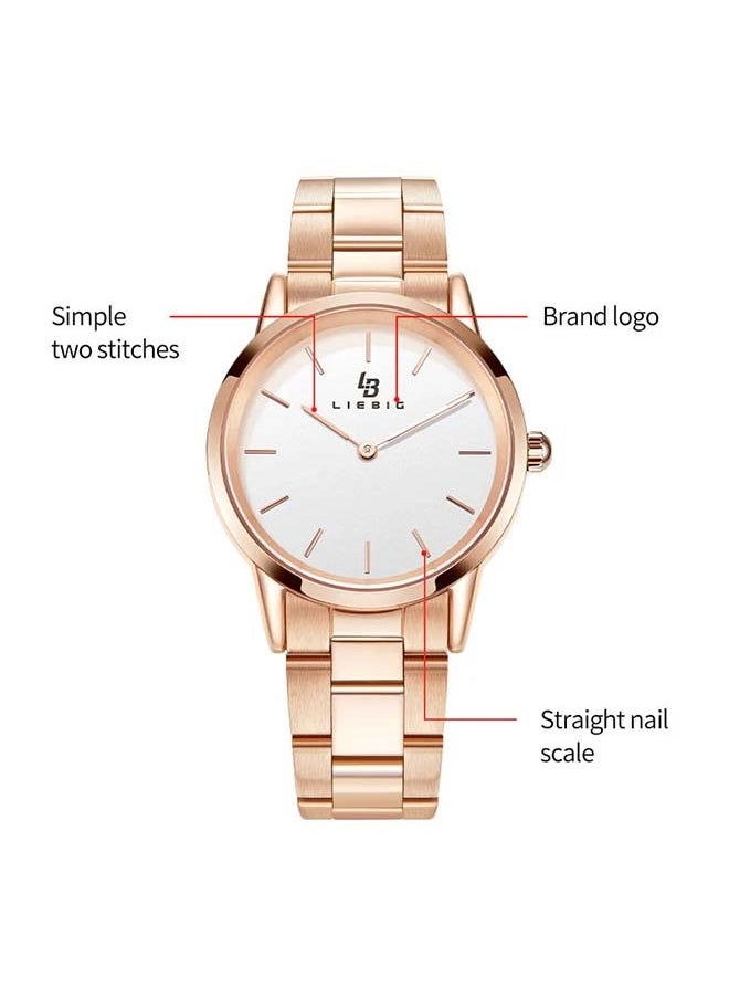 Analog Round Waterproof Wrist Watch With Metal L2009WTM