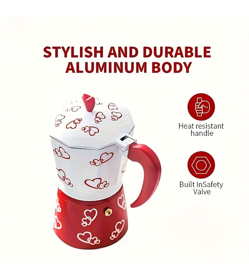 Three Cup Moka Pot Stovetop Espresso Maker Italian Coffee Maker Burn Proof - Image 5