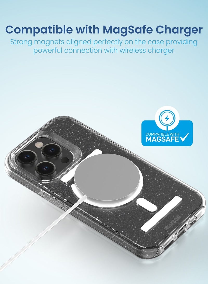 Remson Mag-X Magnetic Hybrid Protective Glitter Case Military Grade Protection Compatible For iPhone 13 Pro Max - Image 4