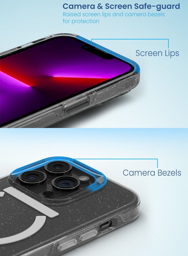 Remson Mag-X Magnetic Hybrid Protective Glitter Case Military Grade Protection Compatible For iPhone 13 Pro Max - Image 3