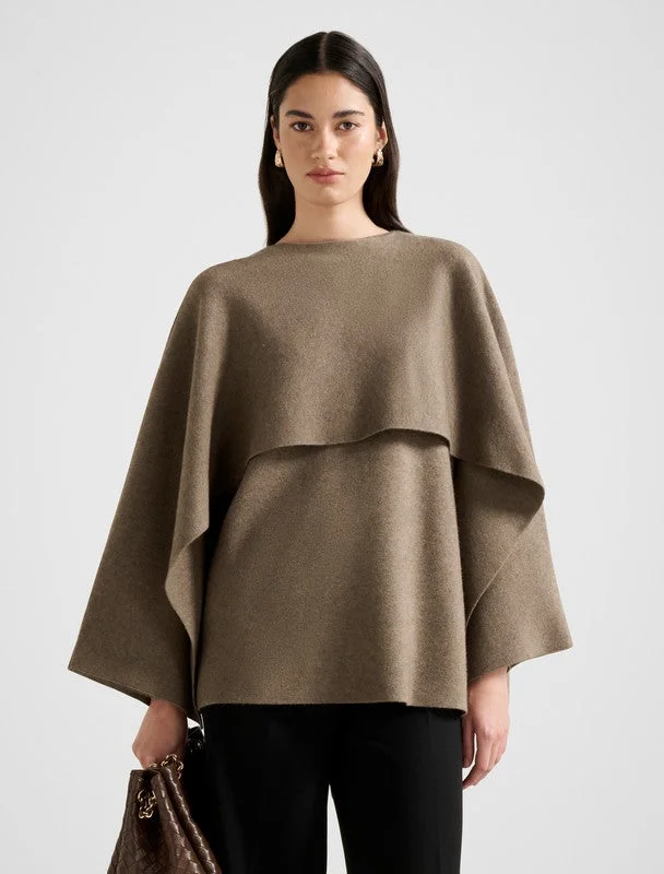 TABITHA Crew Neck Knitted Cape