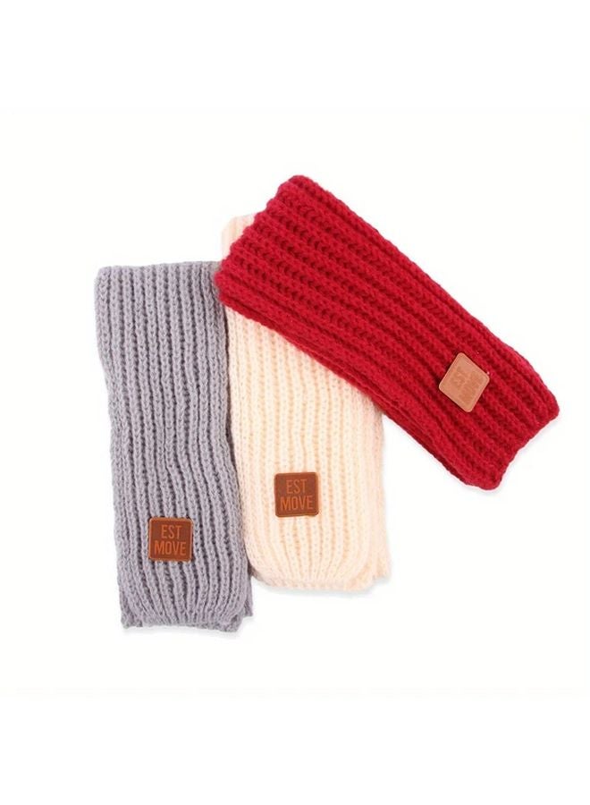 Red Winter Knitted Pet Scarf Cozy Warm Knit Wrap for Small Medium Dogs Cats - Image 4