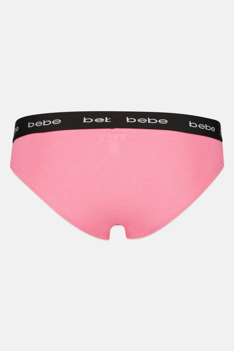 bebe Women 3  Pieces Brand Logo Cheeky Panties, Multicolor - Image 5