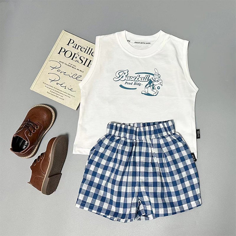 Baby Pure Cotton Kidsren's Sleeveless T-Shirt 2025 Cartoon Boys and Girls Kidsren's Clothing Baby Vest Vest Summer Top - Image 3