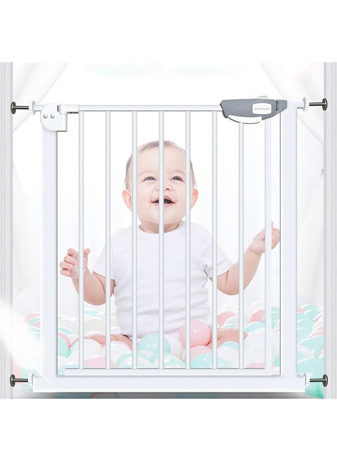 JCB CHIC بوابة أمان للأطفال بإغلاق تلقائي، سياج حماية الدرج، بوابة أمان للأطفال، سياج بوابة الأطفال، سياج حماية بوابة الأطفال، سياج مطبخ الحيوانات الأليفة (بوابة أطفال + امتداد 30 سم (75-114 سم)) - Image 1