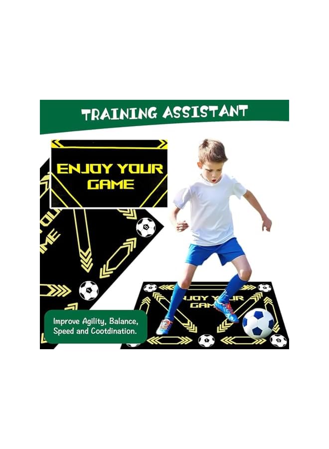 PROMASS Football Footstep Training Mat, Soccer Training Mat For Football Dribble Training, Non-Slip Silent Equipment For All Ages To Improve Speed, Strength,Coordination, Pace Ball Control - Image 3
