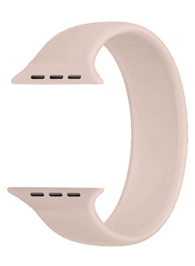CATANES حزام بديل لساعات آبل 38mm 40mm 41mm (42mm سلسلة 10) – حزام سولو لووب سيليكون - مقاس المعصم 135-140mm - وردي رملي - Image 1