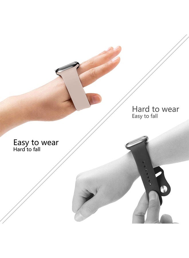 CATANES حزام بديل لساعات آبل 38mm 40mm 41mm (42mm سلسلة 10) – حزام سولو لووب سيليكون - مقاس المعصم 135-140mm - وردي رملي - Image 4