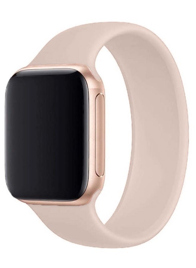 CATANES حزام بديل لساعات آبل 38mm 40mm 41mm (42mm سلسلة 10) – حزام سولو لووب سيليكون - مقاس المعصم 135-140mm - وردي رملي - Image 2