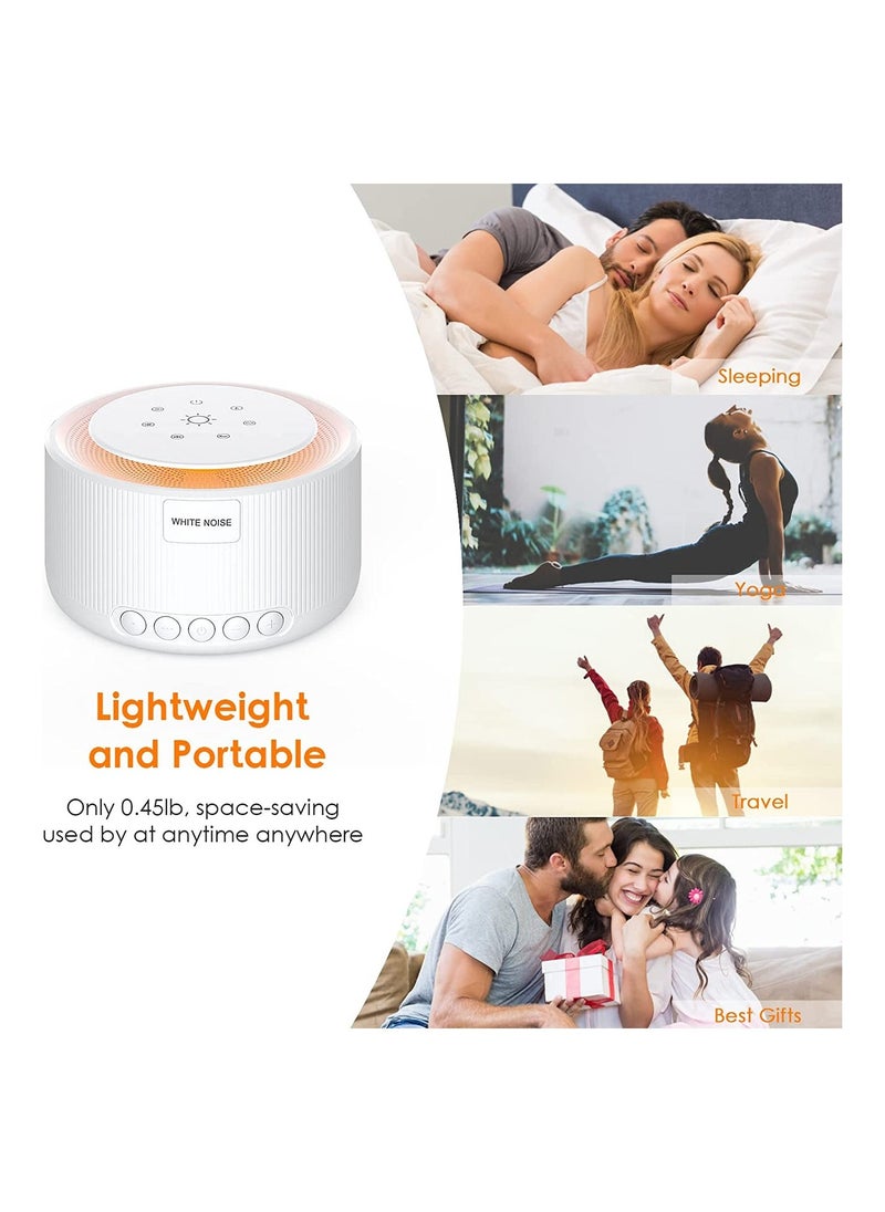 Sleep Sound Machine, White Noise Machine with 30 Natural Soothing Sounds, 30 Level Volume Light 3 Timer Memory Function, Noise Machine Powered by AC or USB, for Adults, Baby and Kids - Image 5