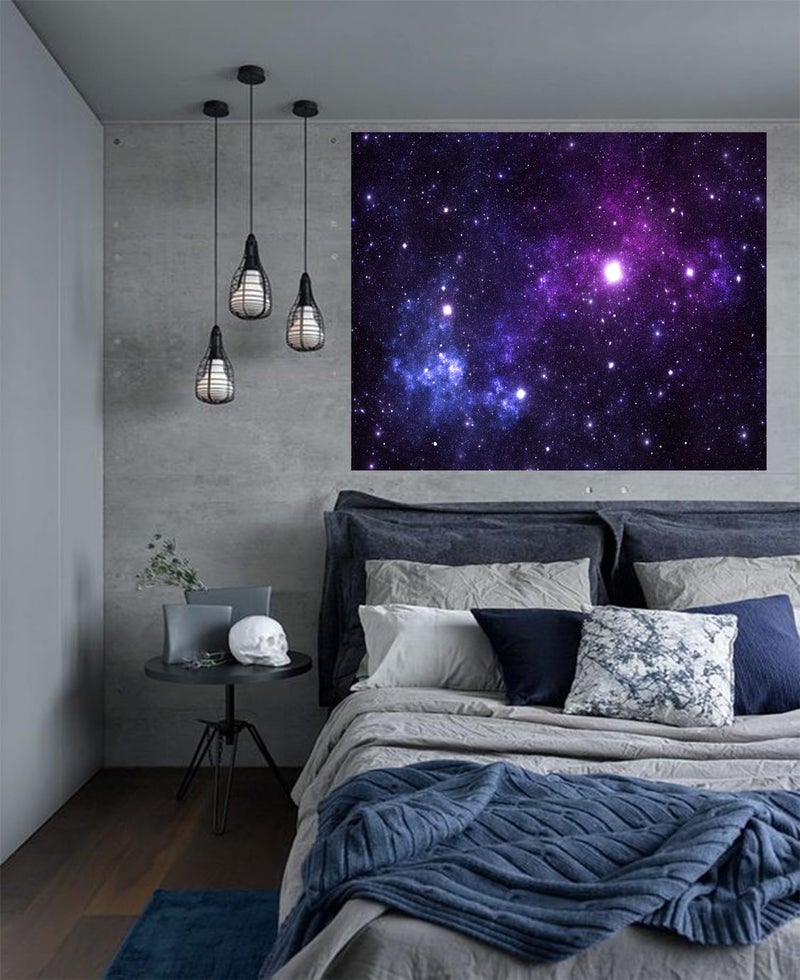 TUGCAY Galaxy Tapestry Space Night Starry Stars Tapestry Universe Mysterious Nebula Ceiling Wall Hanging Decor for Bedroom Living Room Dorm(51'' x 60'') - Image 4